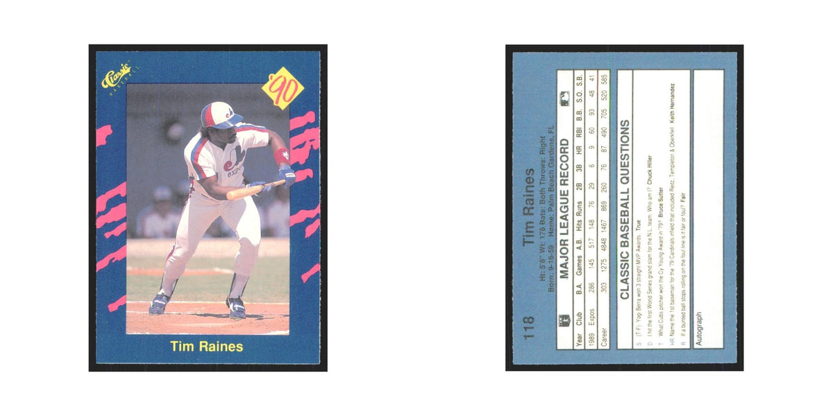 1990 Classic Tim Raines Montreal Expos #118