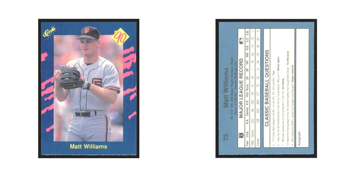 1990 Classic Matt Williams Giants #73