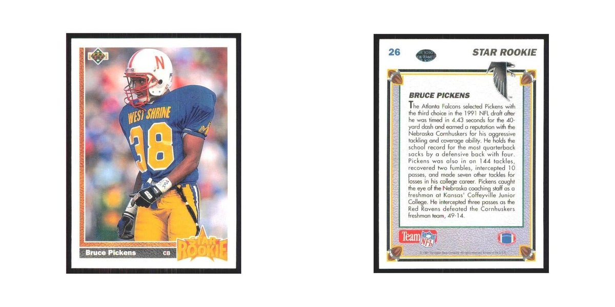 1991 Upper Deck Bruce Pickens RC Falcons #26
