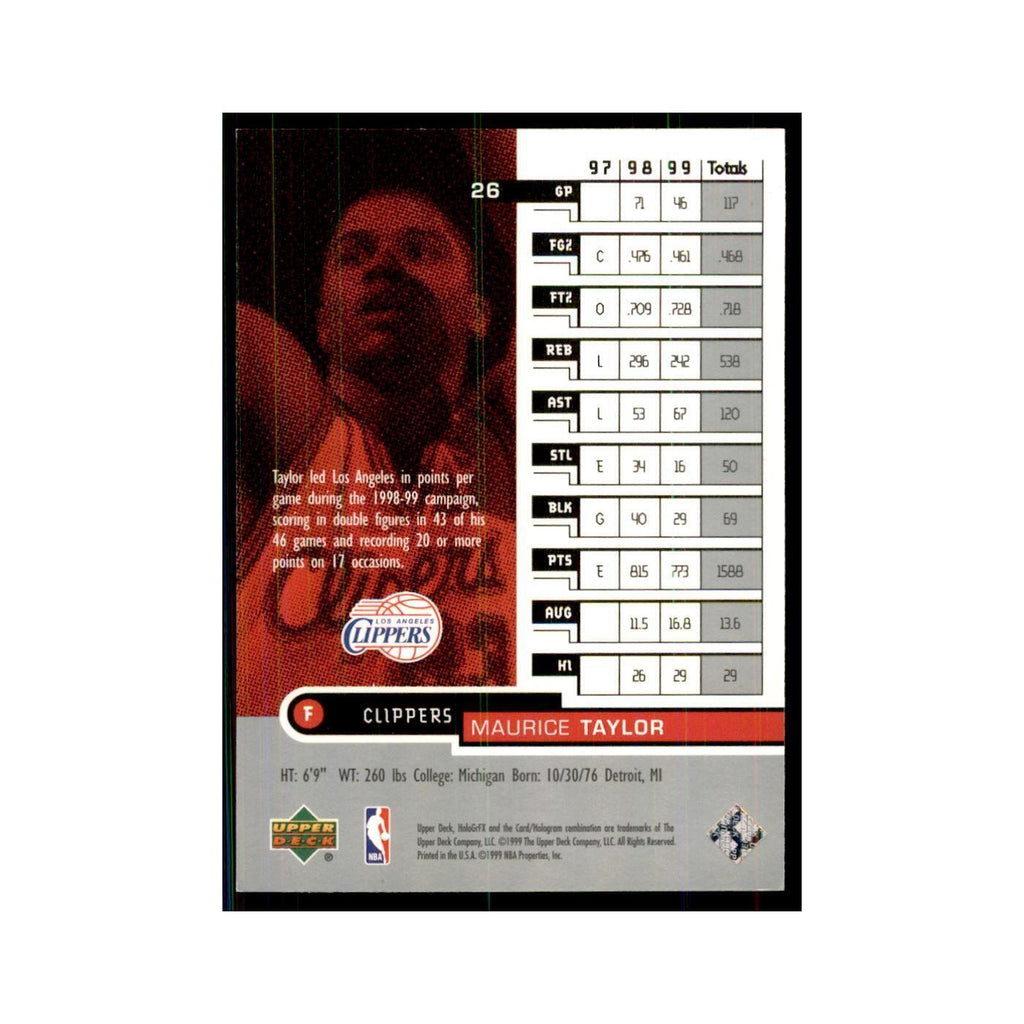 1999 Upper Deck HoloGrFX Maurice Taylor Clippers #26