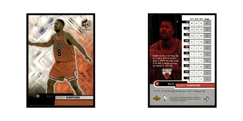1999 Upper Deck HoloGrFX Dickey Simpkins Bulls #7