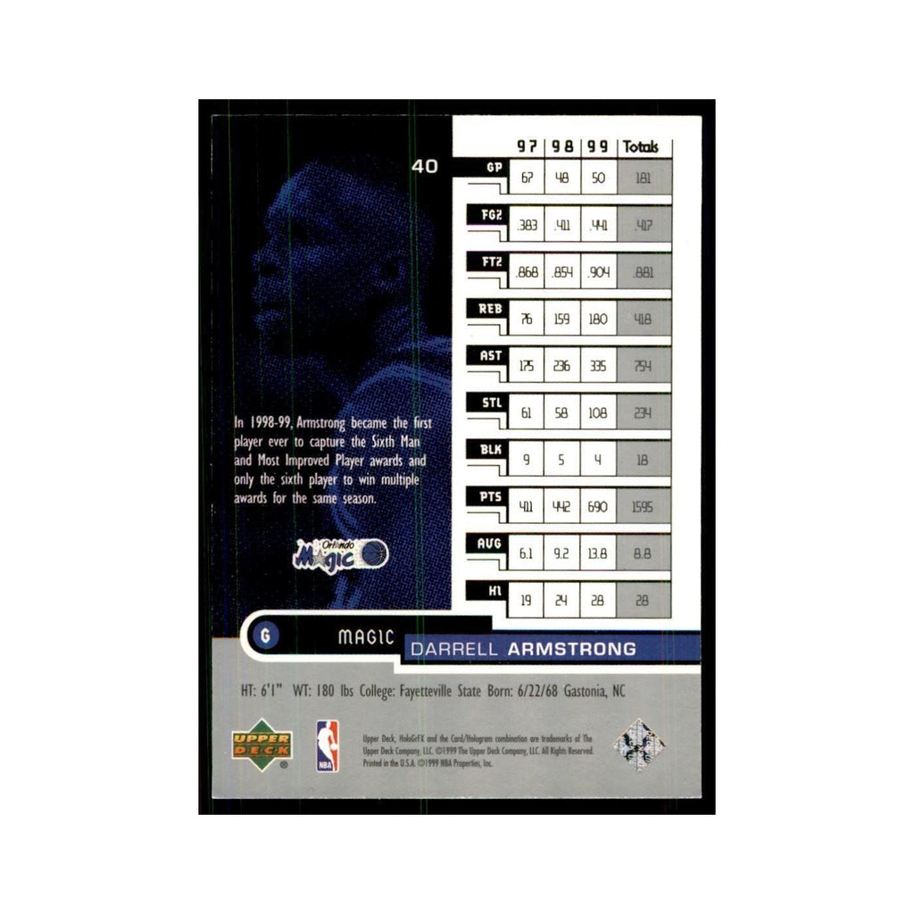 1999 Upper Deck HoloGrFX Darrell Armstrong Magic #40