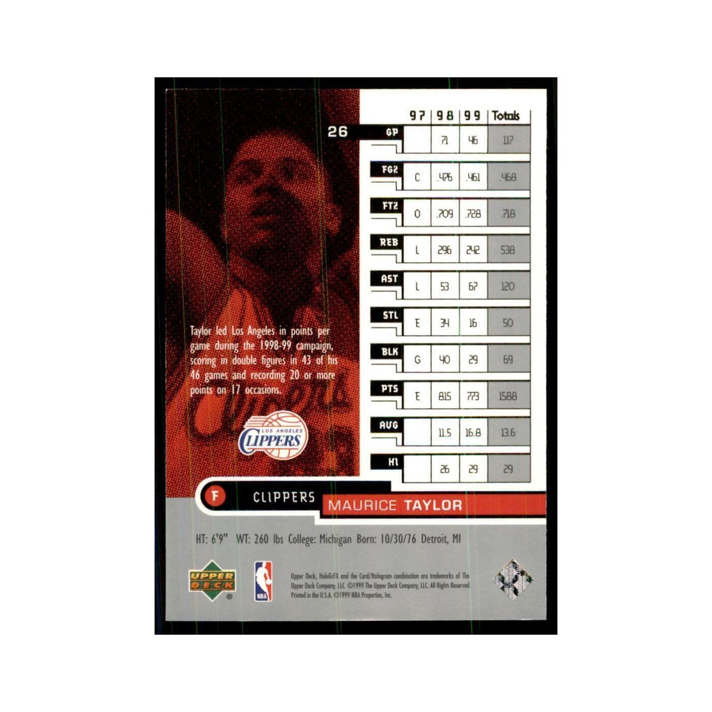 1999 Upper Deck HoloGrFX Maurice Taylor Clippers #26