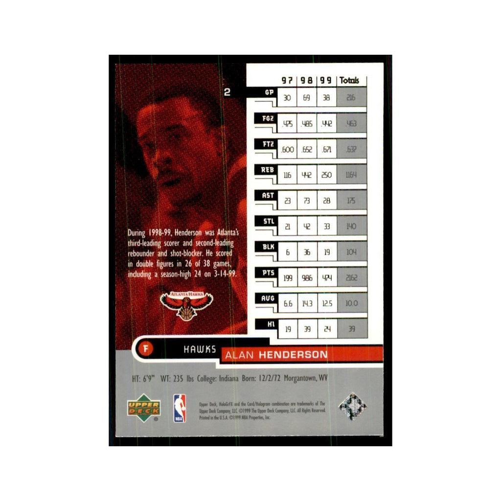 1999 Upper Deck HoloGrFX Alan Henderson Hawks #2