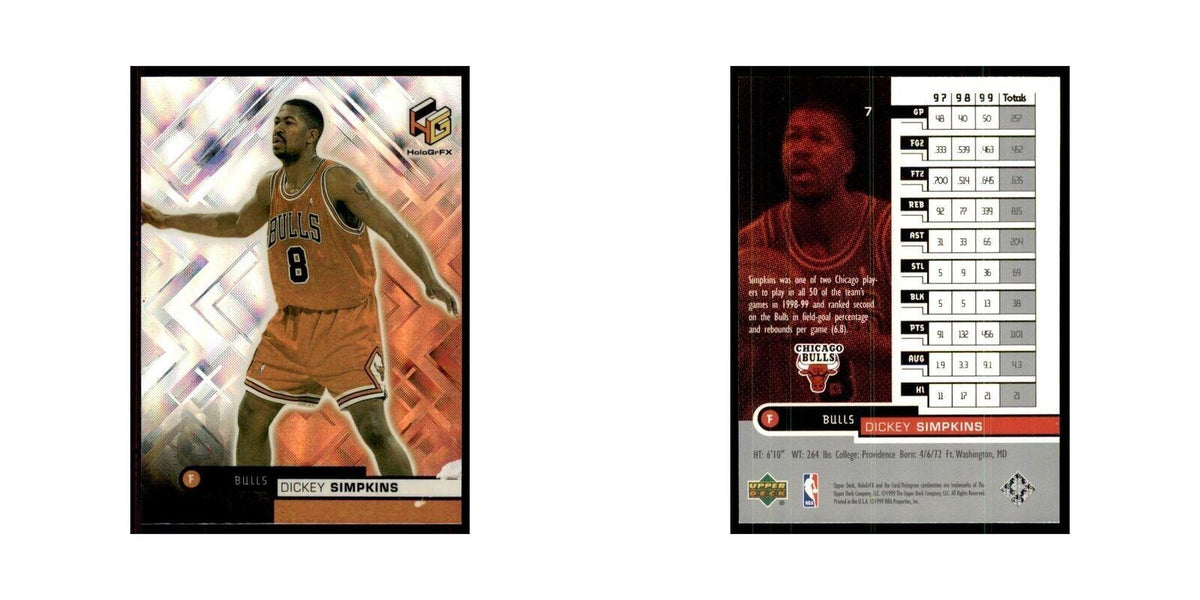 1999 Upper Deck HoloGrFX Dickey Simpkins Bulls #7