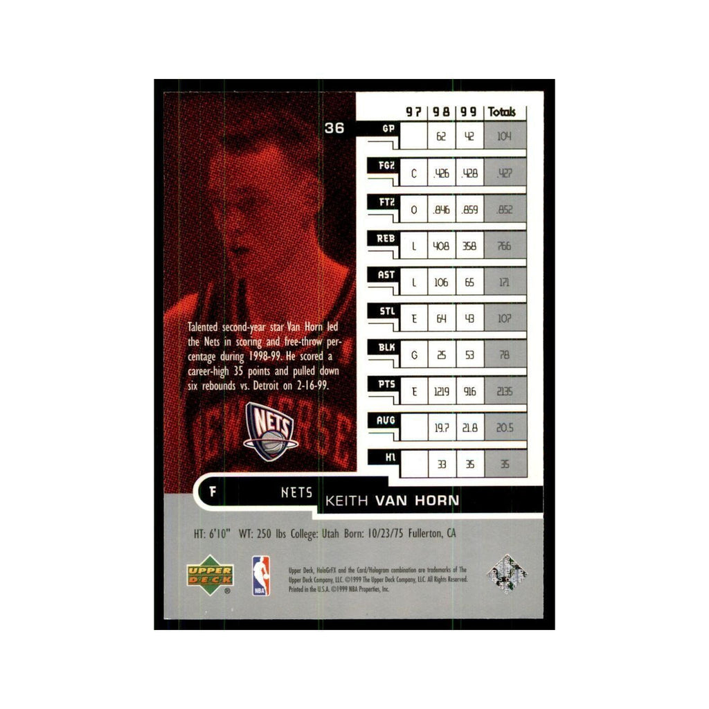 1999 Upper Deck HoloGrFX Keith Van Horn Nets #36