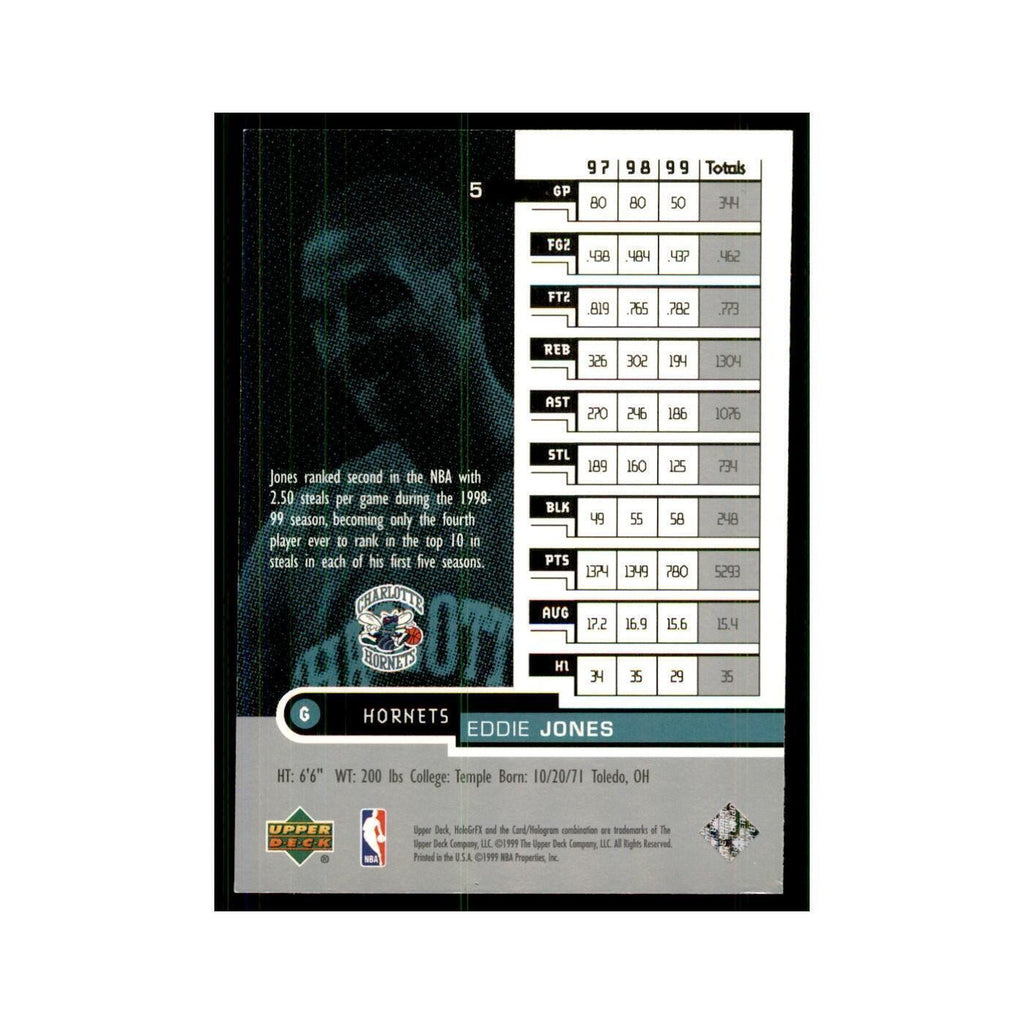 1999 Upper Deck HoloGrFX Eddie Jones Hornets #5