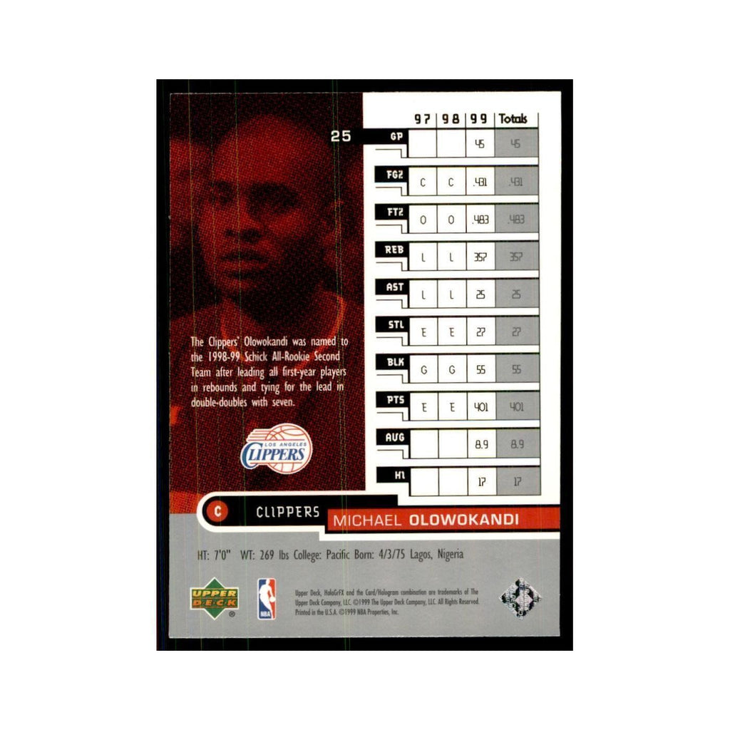 1999 Upper Deck HoloGrFX Michael Olowokandi Clippers #25