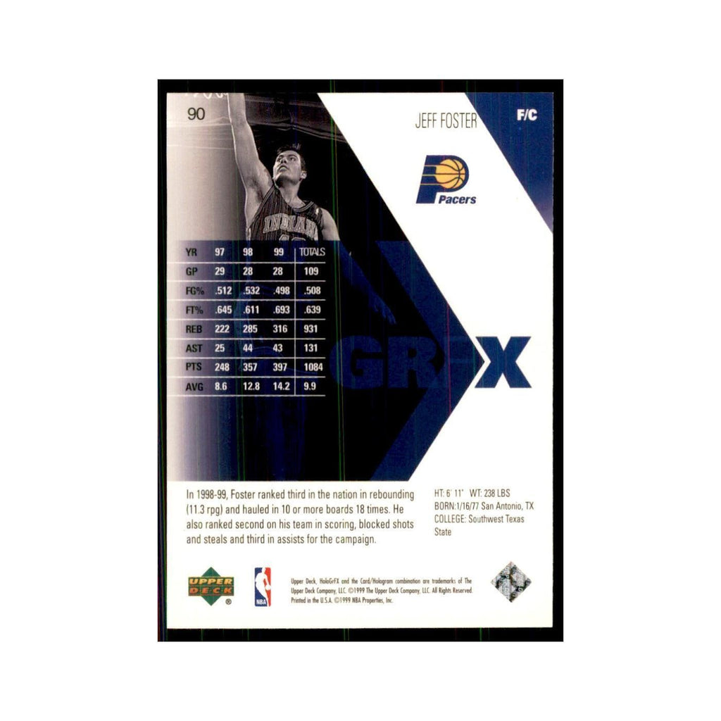 1999 Upper Deck HoloGrFX Jeff Foster RC Pacers #90