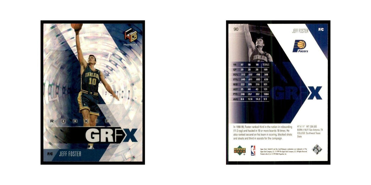 1999 Upper Deck HoloGrFX Jeff Foster RC Pacers #90