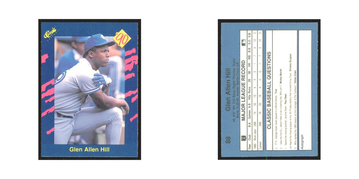 1990 Classic Glenallen Hill Blue Jays #88
