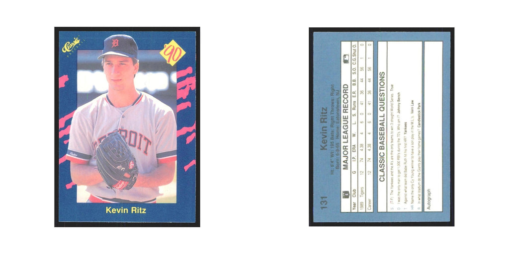 1990 Classic Kevin Ritz Tigers #131