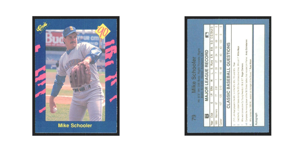 1990 Classic Mike Schooler Mariners #79
