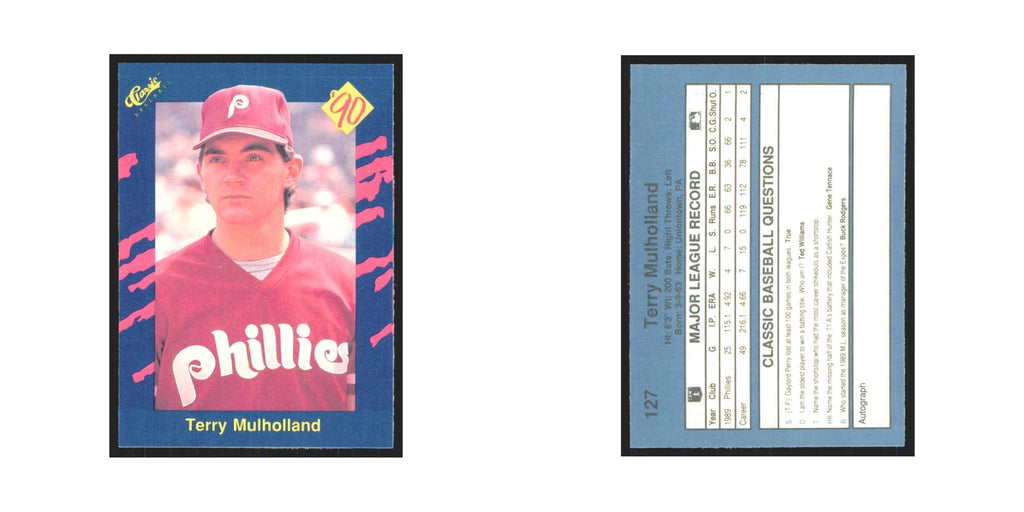1990 Classic Terry Mulholland Phillies #127