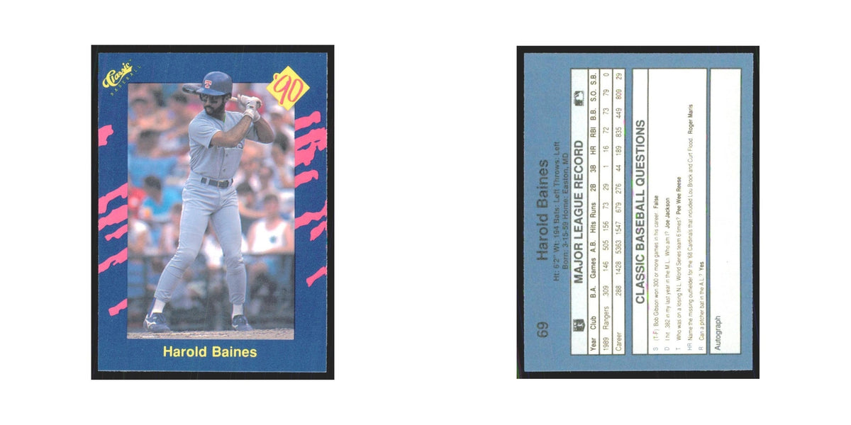 1990 Classic Harold Baines Rangers #69