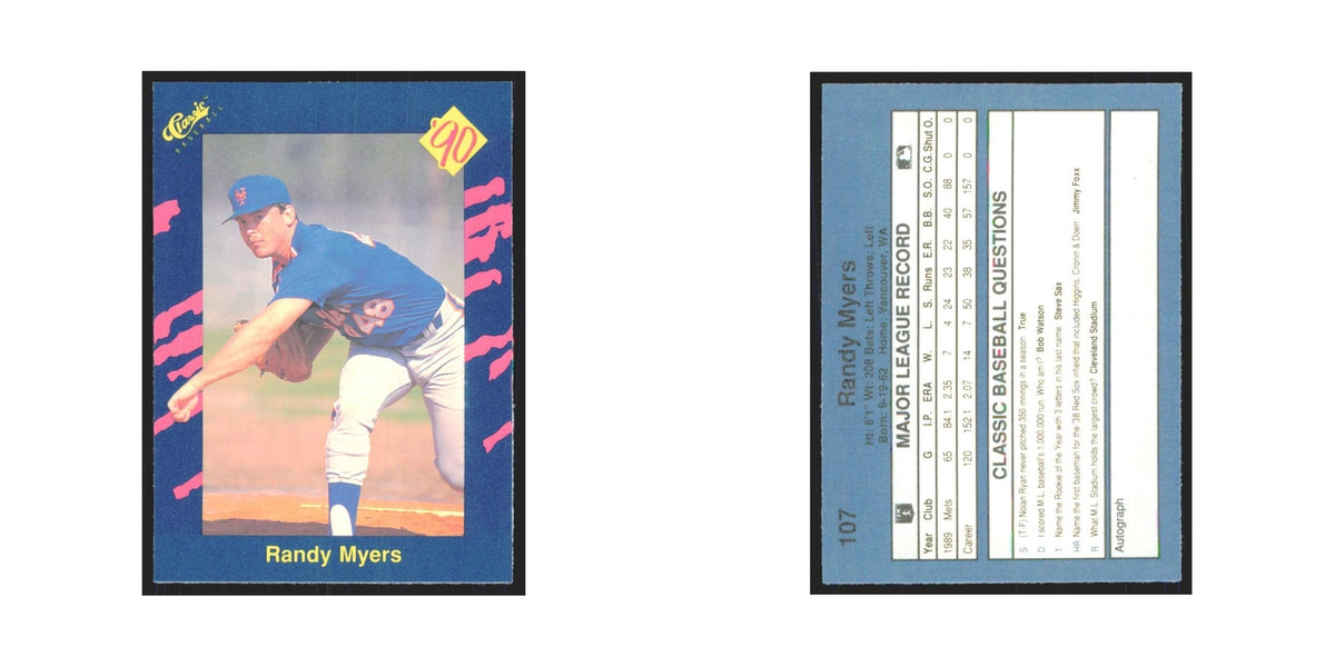 1990 Classic Randy Myers Mets #107