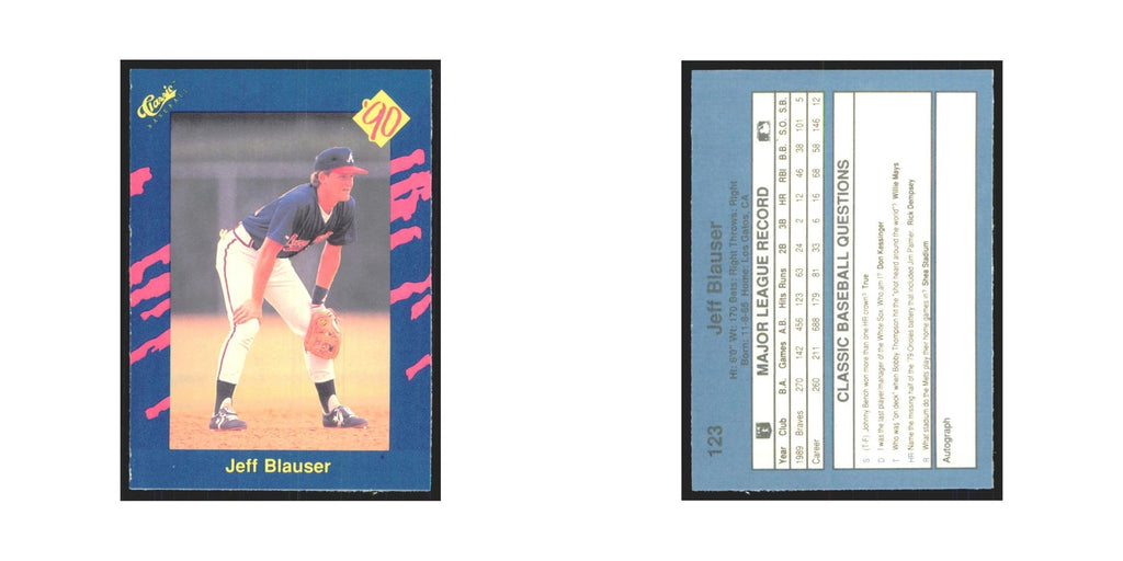 1990 Classic Jeff Blauser Braves #123