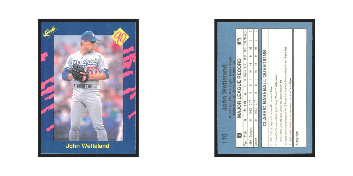 1990 Classic John Wetteland Dodgers #110