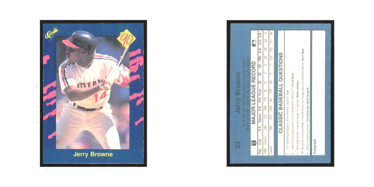 1990 Classic Jerry Browne Indians #53
