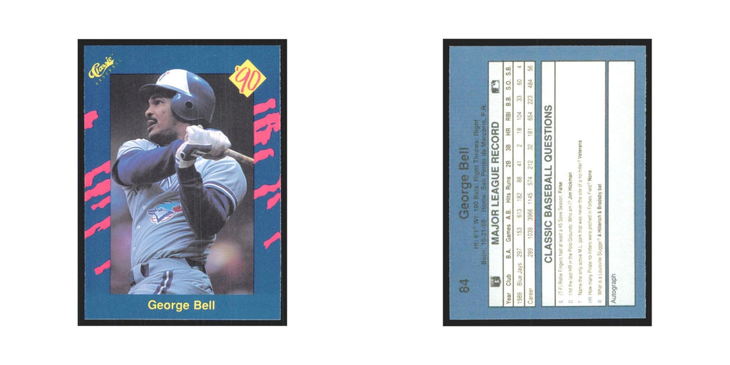 1990 Classic George Bell Blue Jays #84