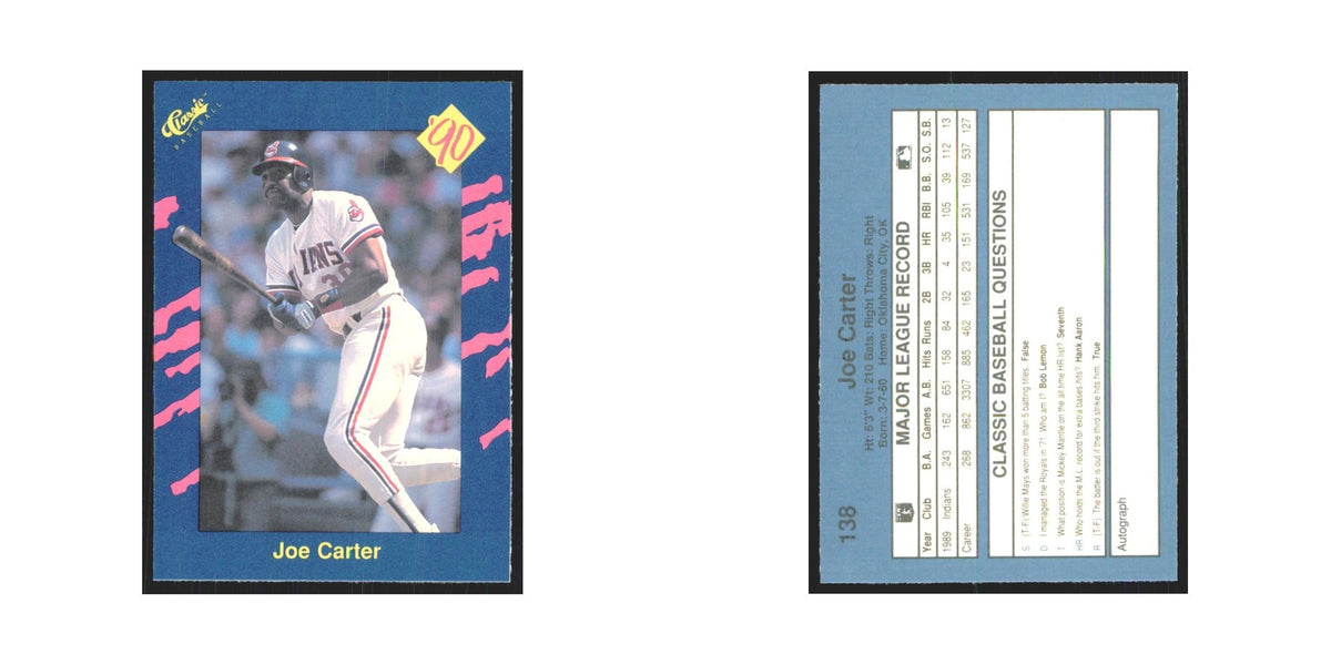1990 Classic Joe Carter Indians #138