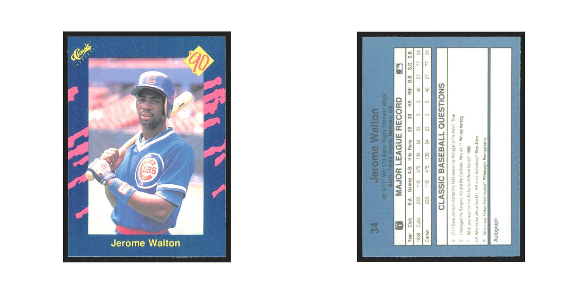 1990 Classic Jerome Walton Cubs #34