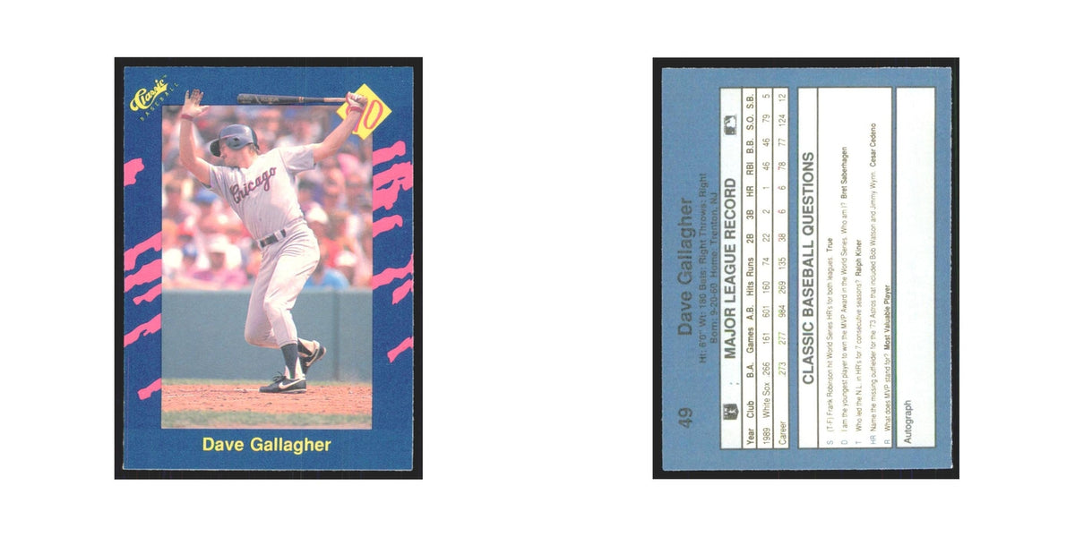 1990 Classic Dave Gallagher White Sox #49