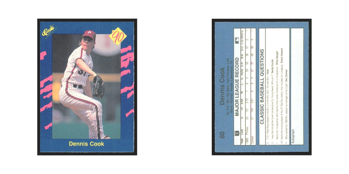 1990 Classic Dennis Cook Phillies #80