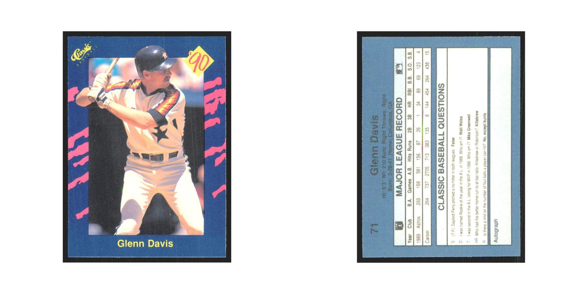 1990 Classic Glenn Davis Astros #71