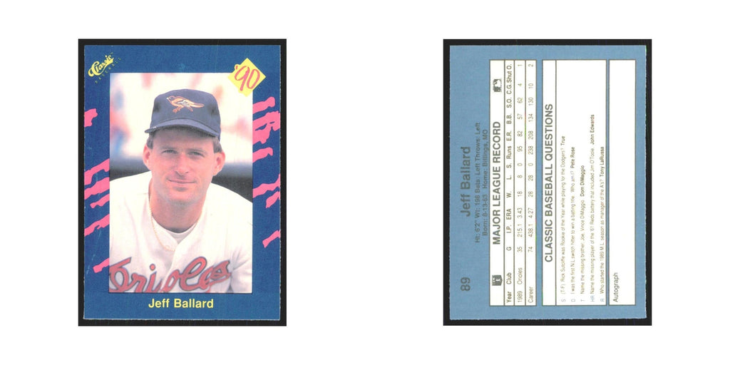 1990 Classic Jeff Ballard Orioles #89