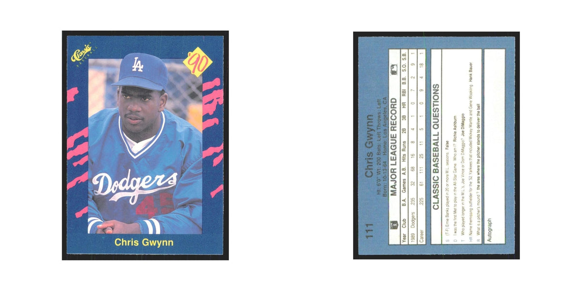 1990 Classic Chris Gwynn Dodgers #111