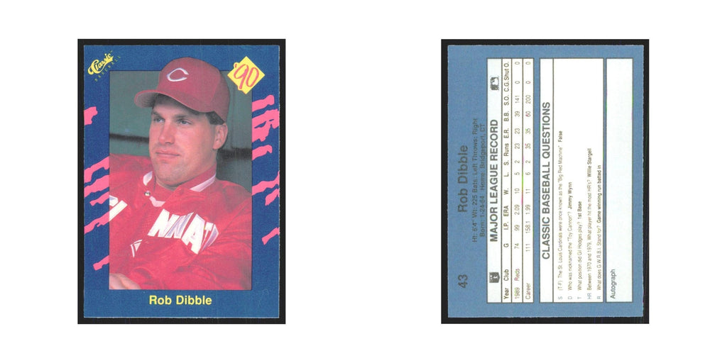 1990 Classic Rob Dibble Reds #43