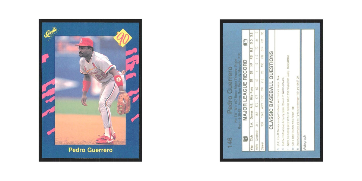 1990 Classic Pedro Guerrero Cardinals #146