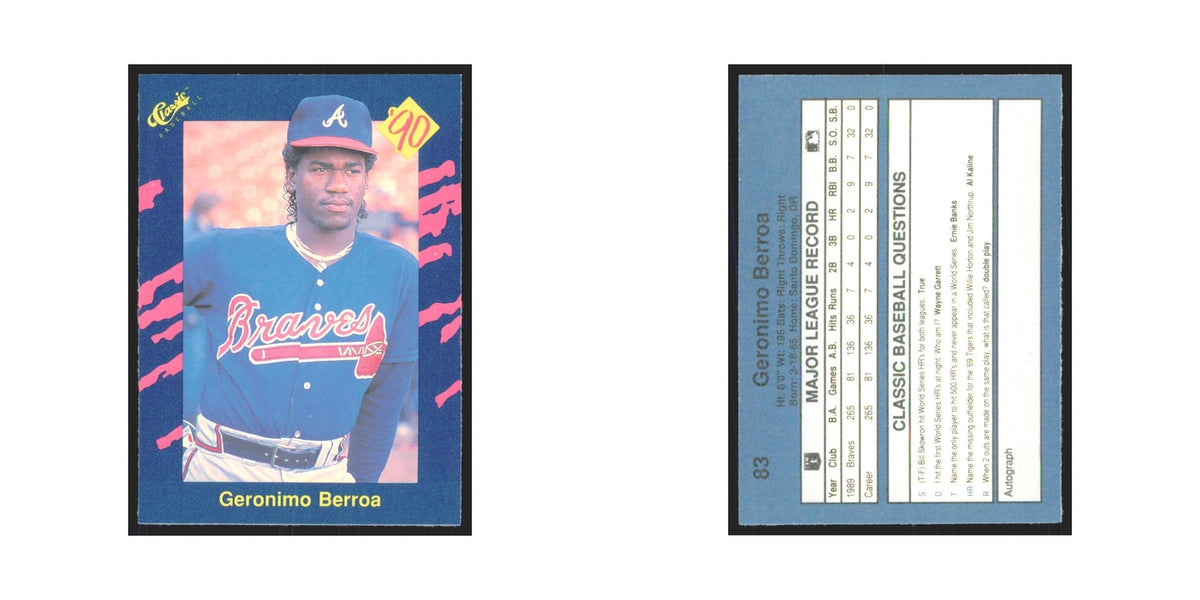1990 Classic Geronimo Berroa Braves #83