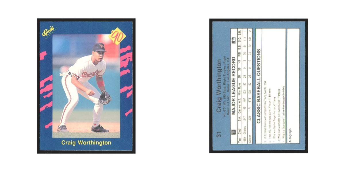 1990 Classic Craig Worthington Orioles #31