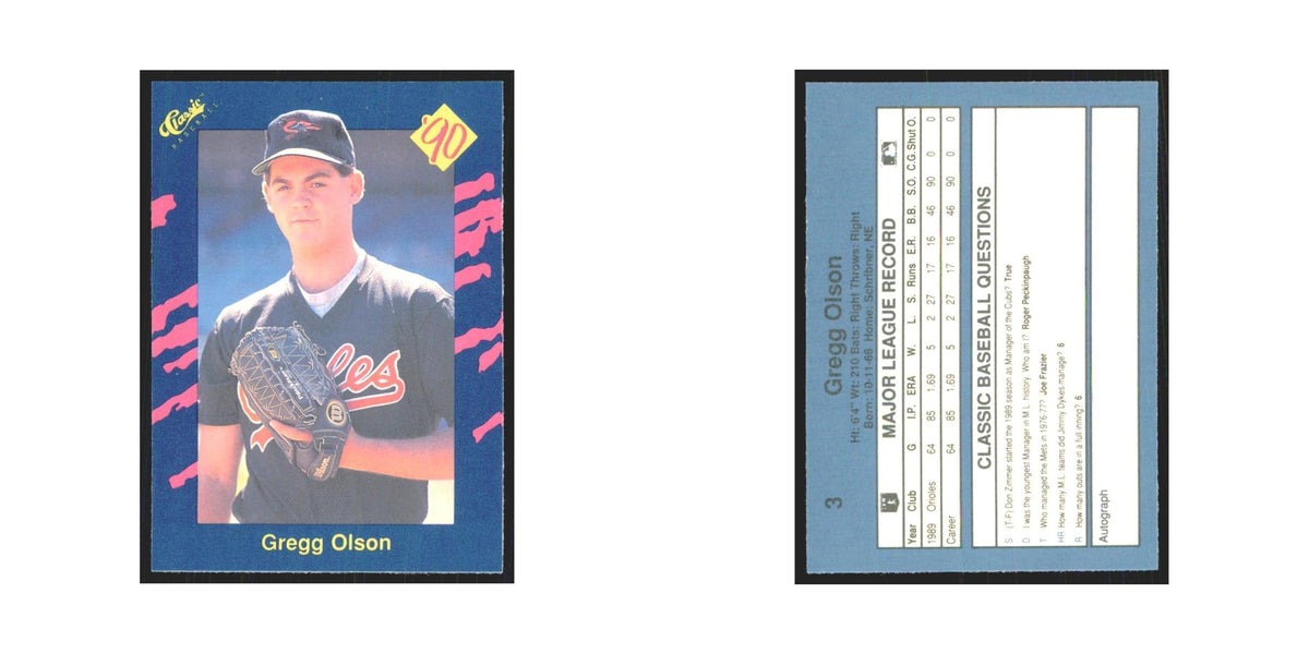 1990 Classic Gregg Olson Orioles #3