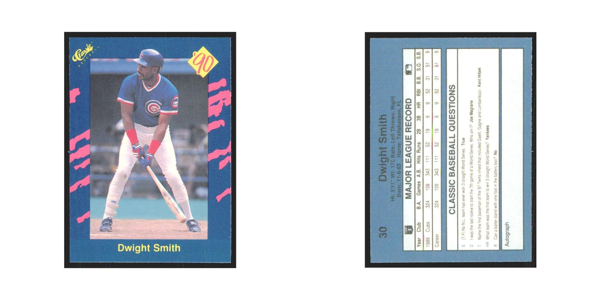 1990 Classic Dwight Smith Cubs #30