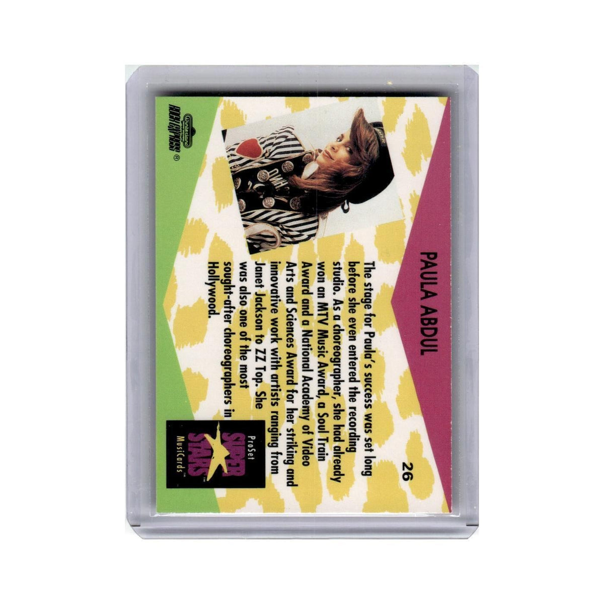 Paula Abdul 1991 Pro Set Super Stars Rock Express #26 Baseball Card NM