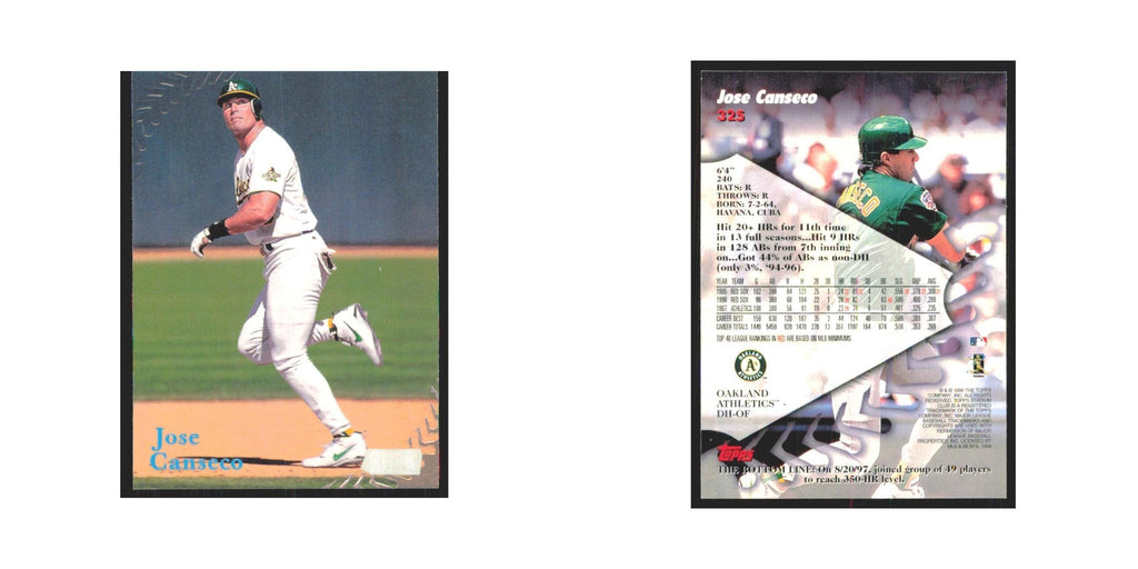 1998 Stadium Club Jose Canseco Athletics #325