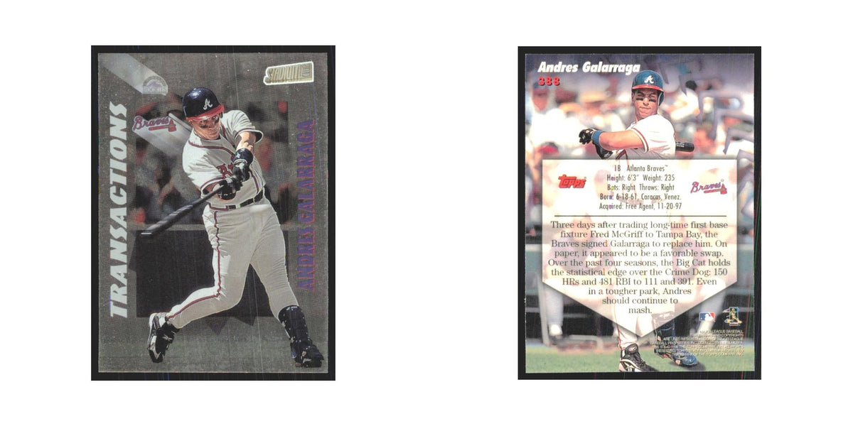 1998 Stadium Club Andres Galarraga Braves #388