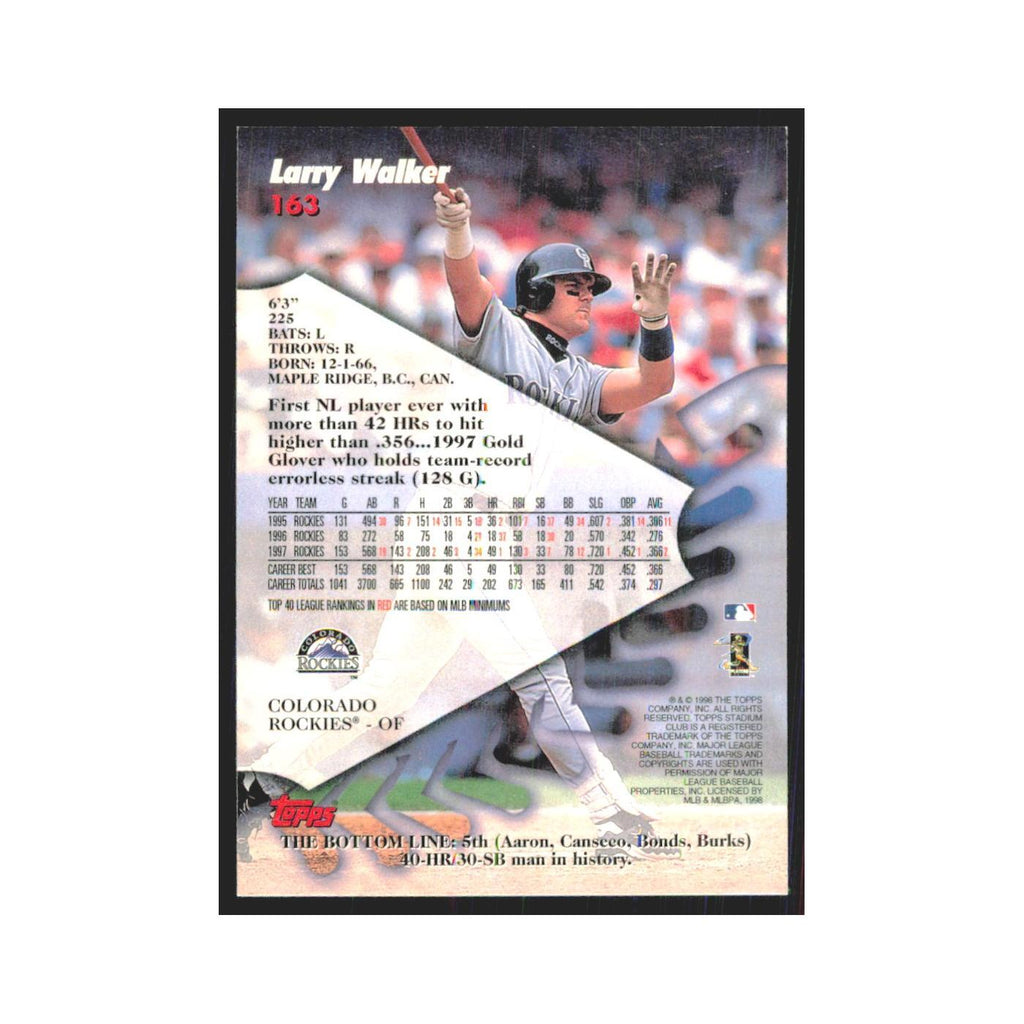 1998 Stadium Club Larry Walker Rockies #163