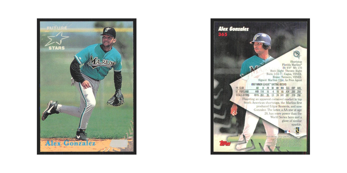 1998 Stadium Club Alex Gonzalez Florida Marlins #365
