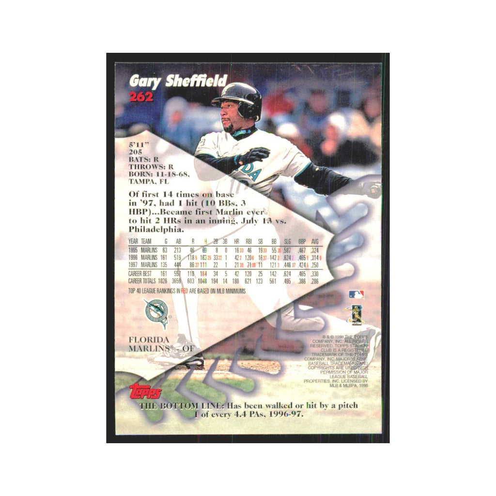 1998 Stadium Club Gary Sheffield Florida Marlins #262