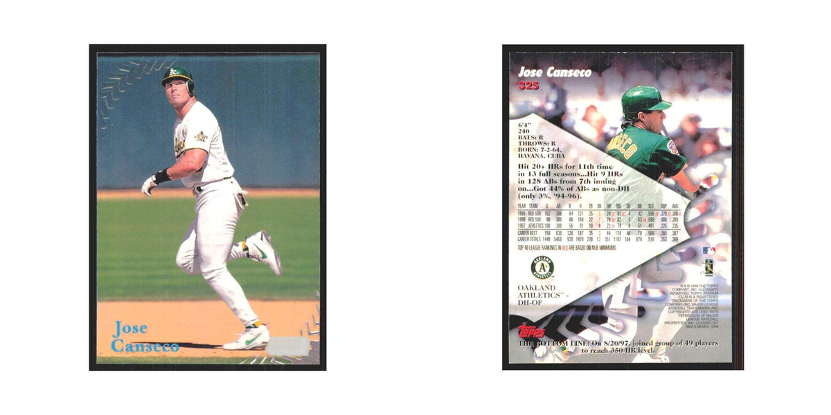 1998 Stadium Club Jose Canseco Athletics #325