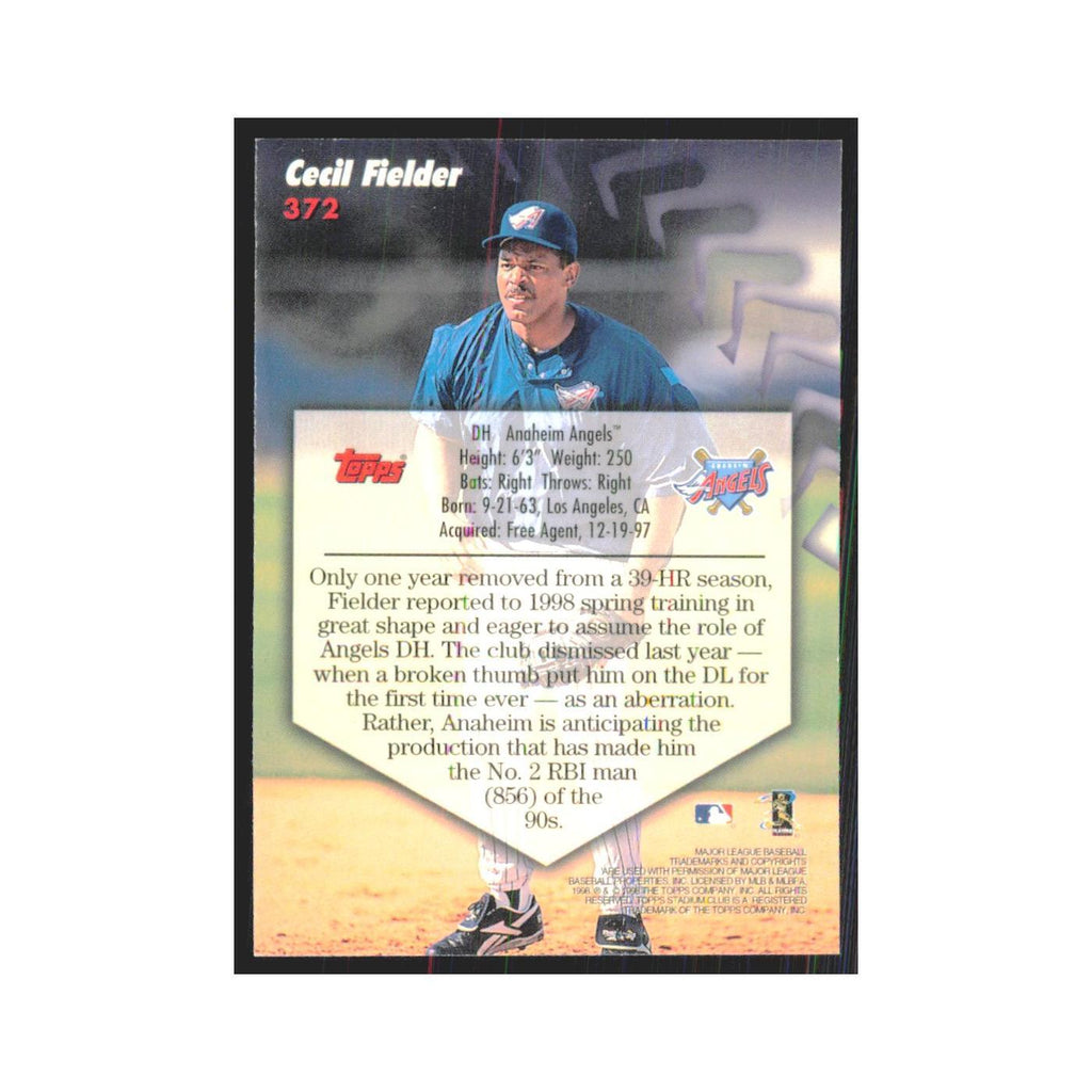 1998 Stadium Club Cecil Fielder Angels #372