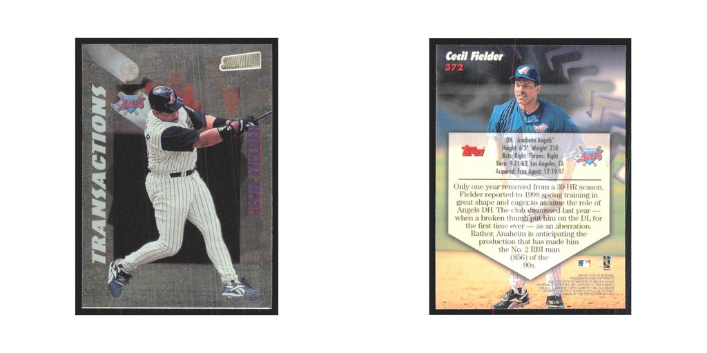 1998 Stadium Club Cecil Fielder Angels #372