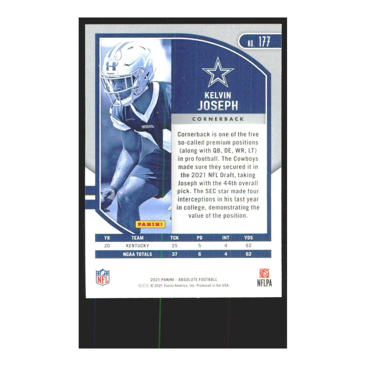 2021 Panini Absolute Kelvin Joseph RC Cowboys #177