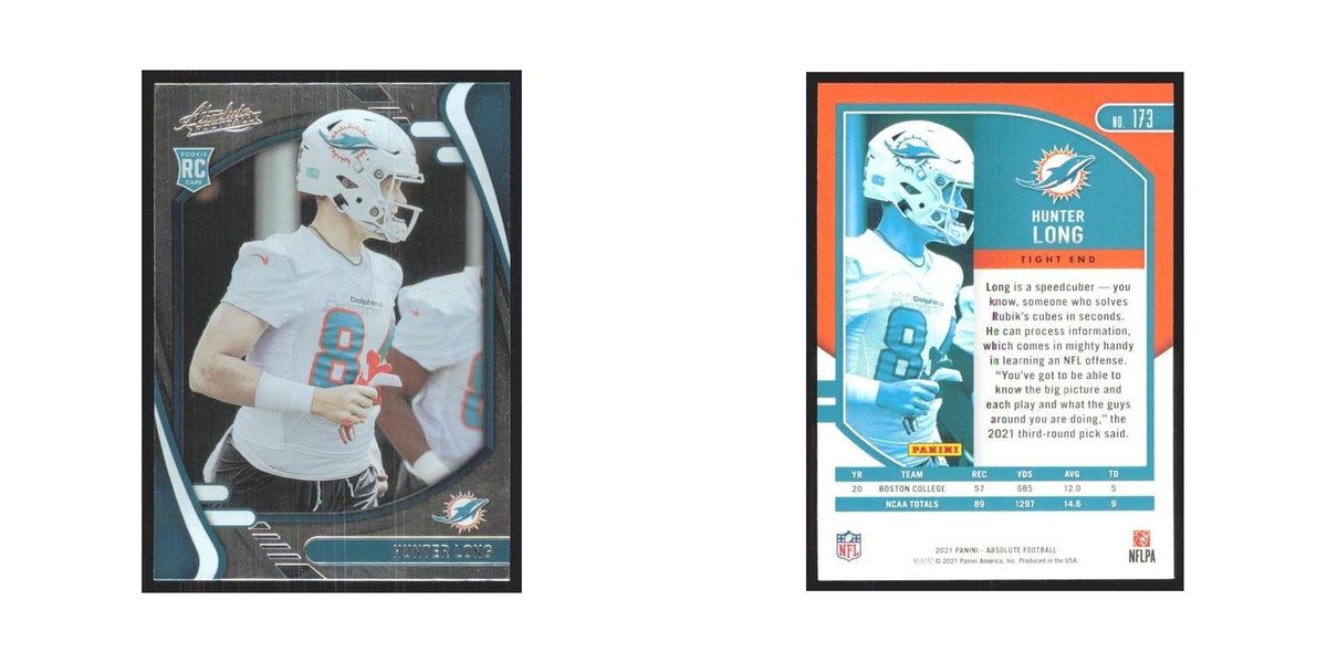 2021 Panini Absolute Hunter Long RC Dolphins #173