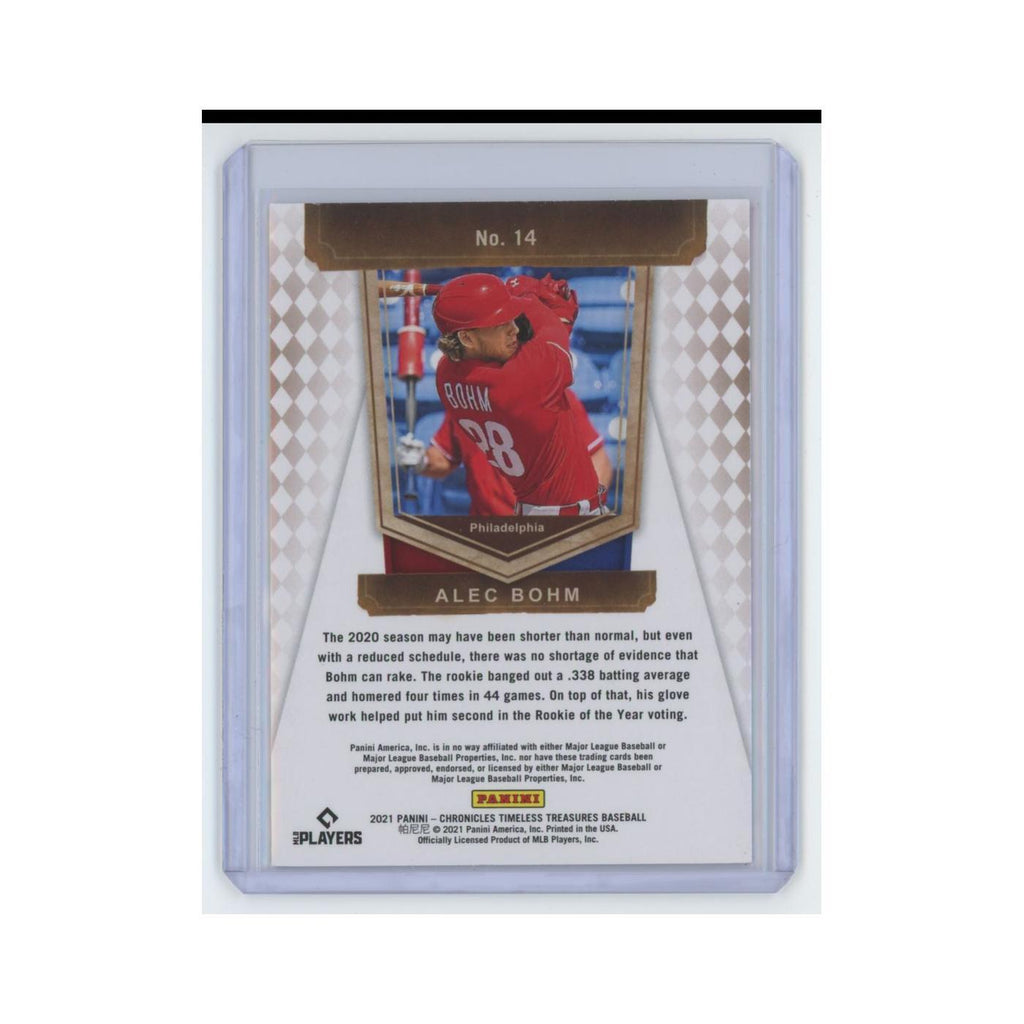 Alec Bohm Rookie 2021 Panini Chronicles Timeless Treasures #14 Phillies NM