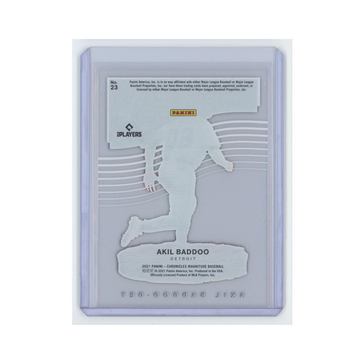 Akil Baddoo Rookie 2021 Panini Chronicles Magnitude #23 Detroit Tigers NM